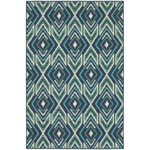 Meridian 2209b Navy/ Green Rug