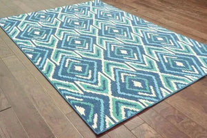 Meridian 2209B Navy/ Green Rug