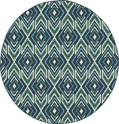 Meridian 2209B Navy/ Green Rug