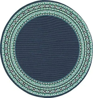 Meridian 9650B Navy/ Green Rug