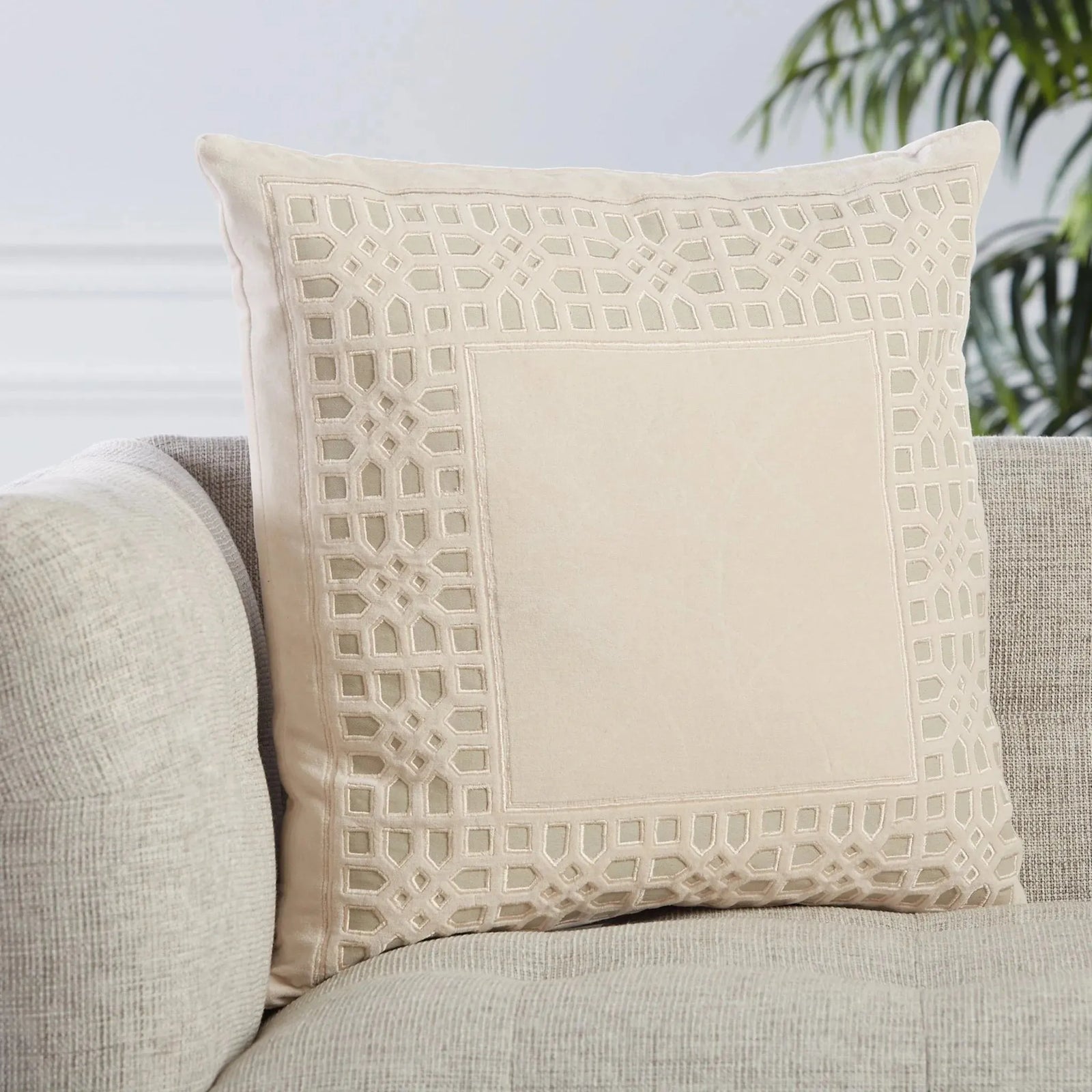 Mezza Mez03 Azilane Beige/Light Gray Pillow