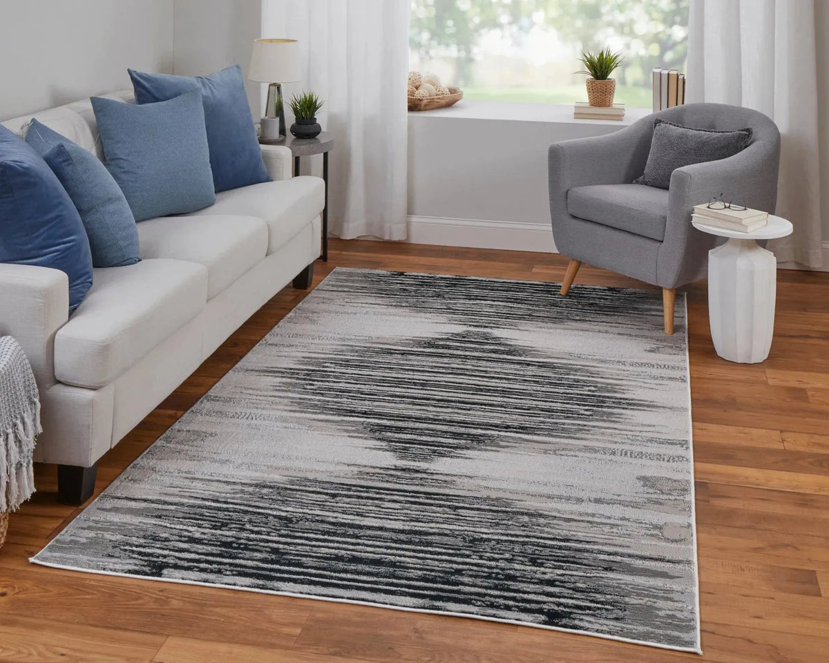 Micah 69439LRF Black/Silver Rug