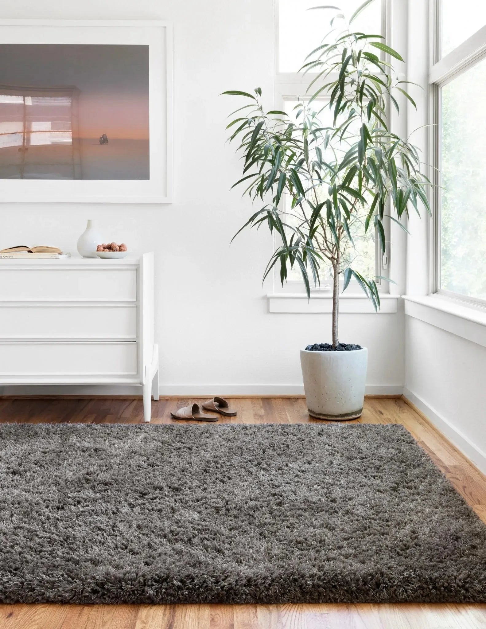 Mila Shag MIL-01 Charcoal Rug