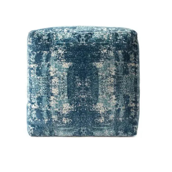 Milano 34103BLO Blue/Ivory Pouf