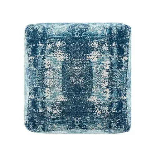 Milano 34103BLO Blue/Ivory Pouf