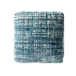 Milano 34104BLO Blue/Ivory Pouf