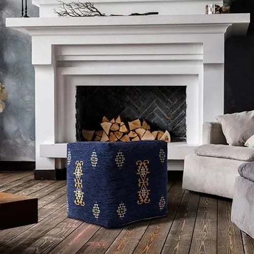 Milano 34107BLU Blue Pouf