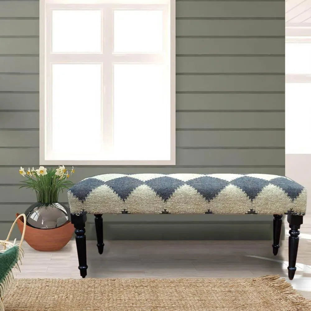Modern Black and White Diamond LR99036 Indoor Bench