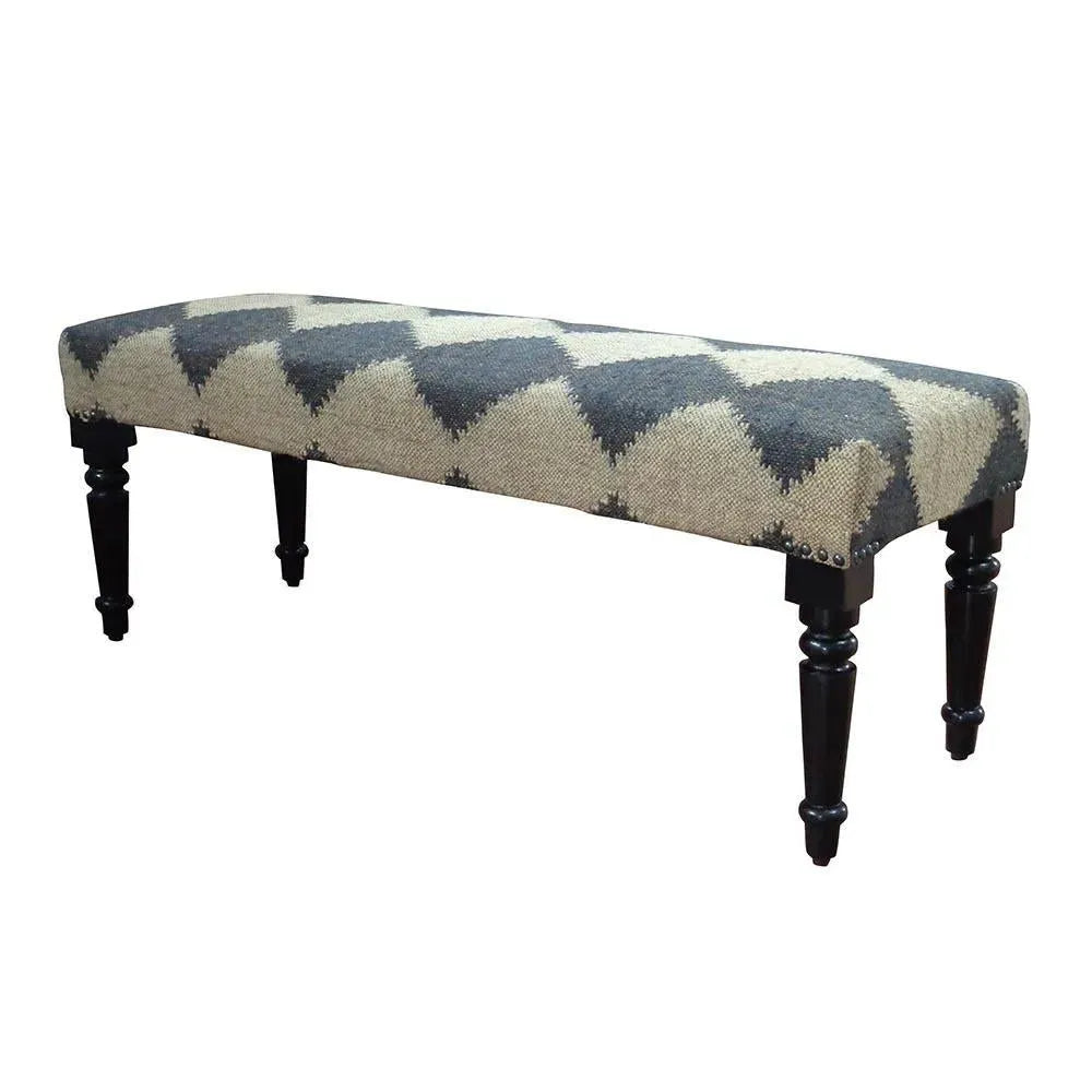 Modern Black and White Diamond LR99036 Indoor Bench