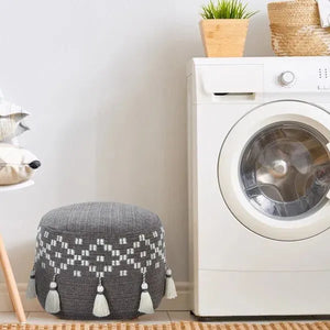 Monarch 34041GRY Grey Pouf