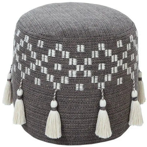 Monarch 34041GRY Grey Pouf
