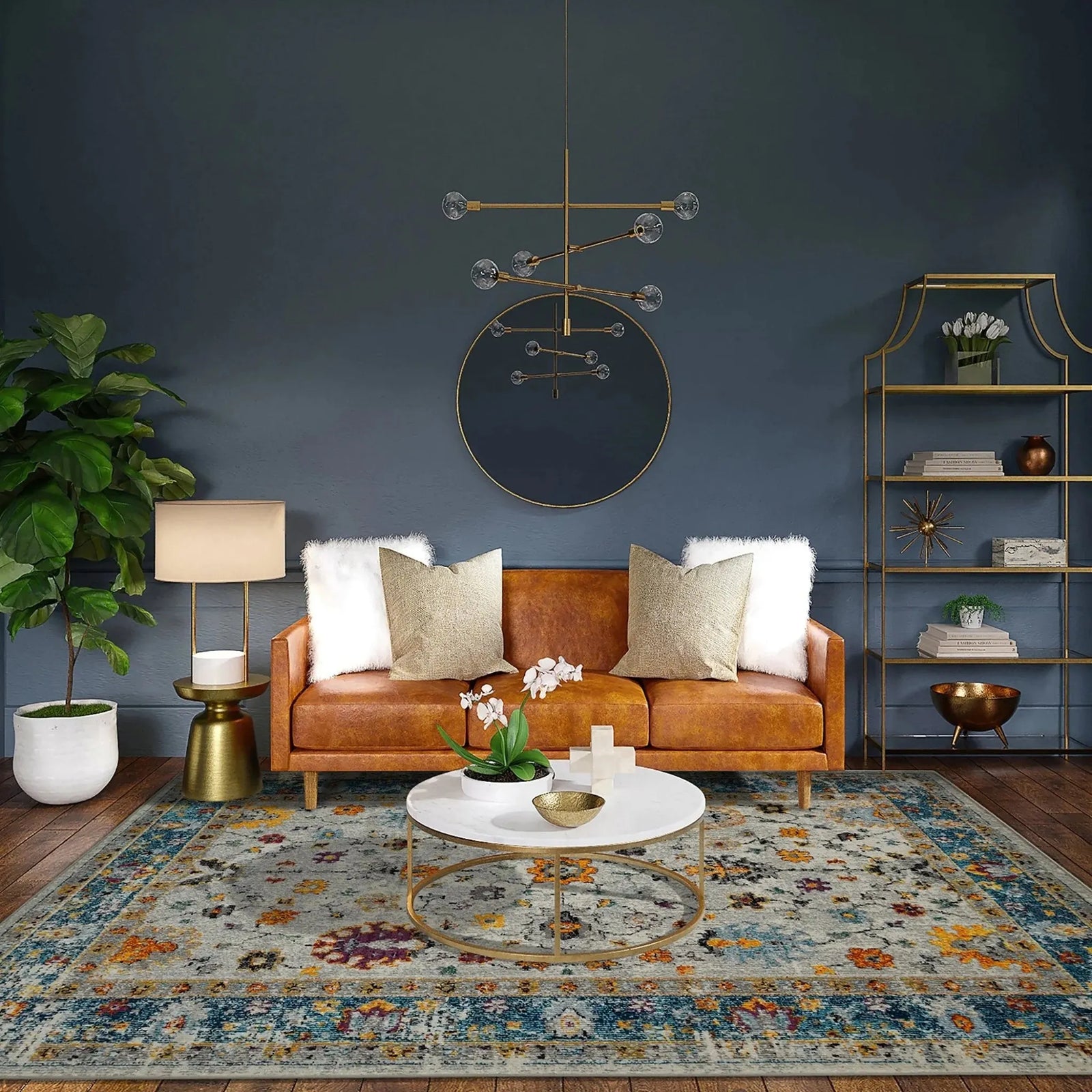 Montana MON-6 Blue/Orange Rug