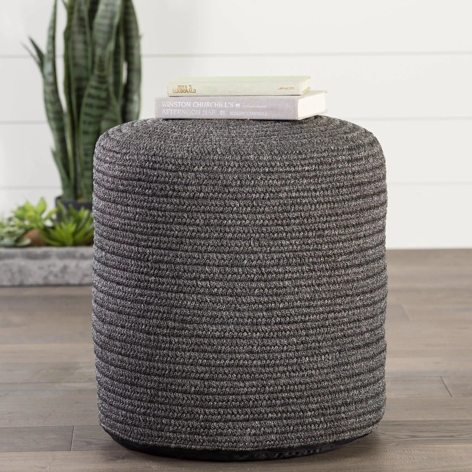 Montauk MOT01 Bridgehampton Dark Gray Pouf