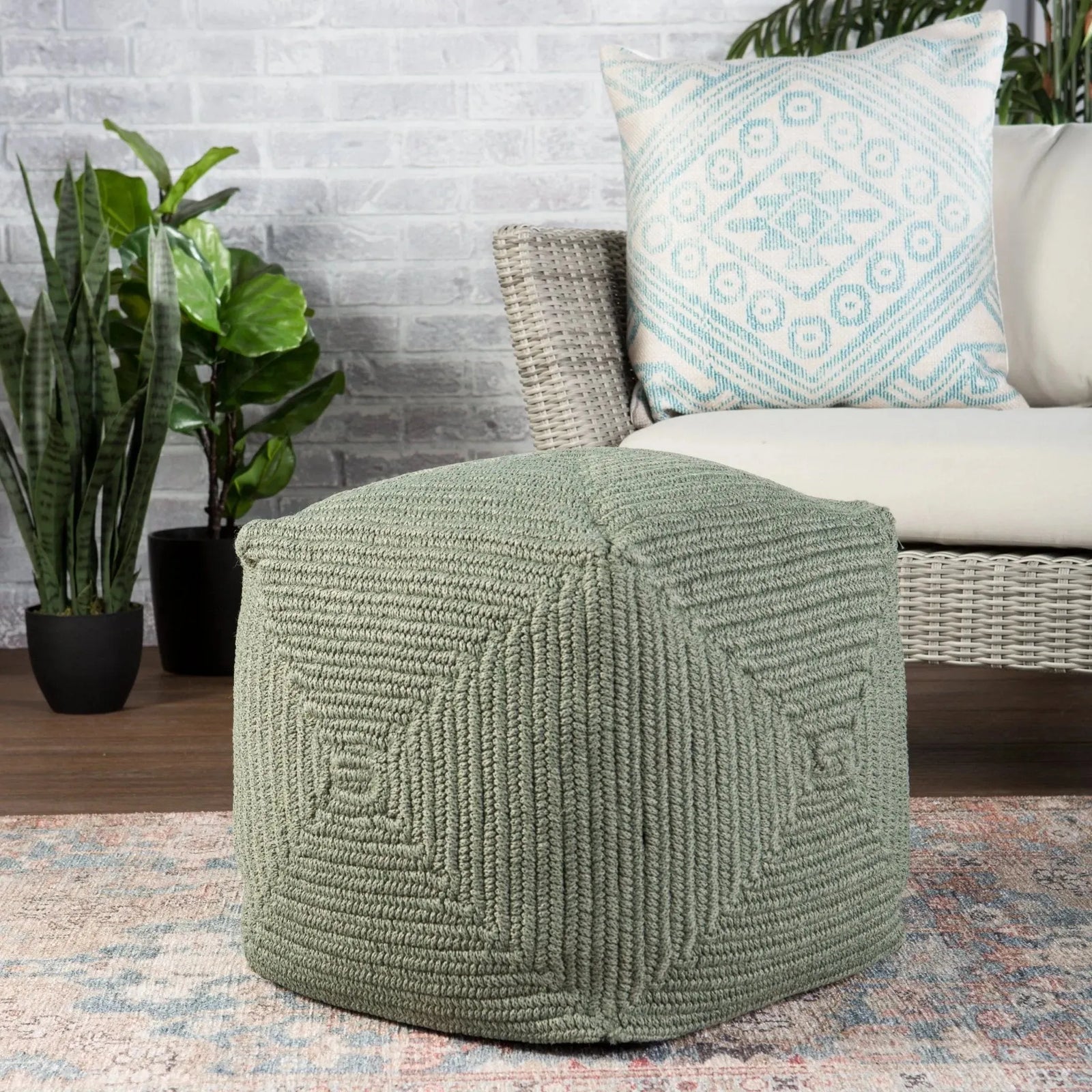 Montauk Mot05 Bridgehampton Green Pouf