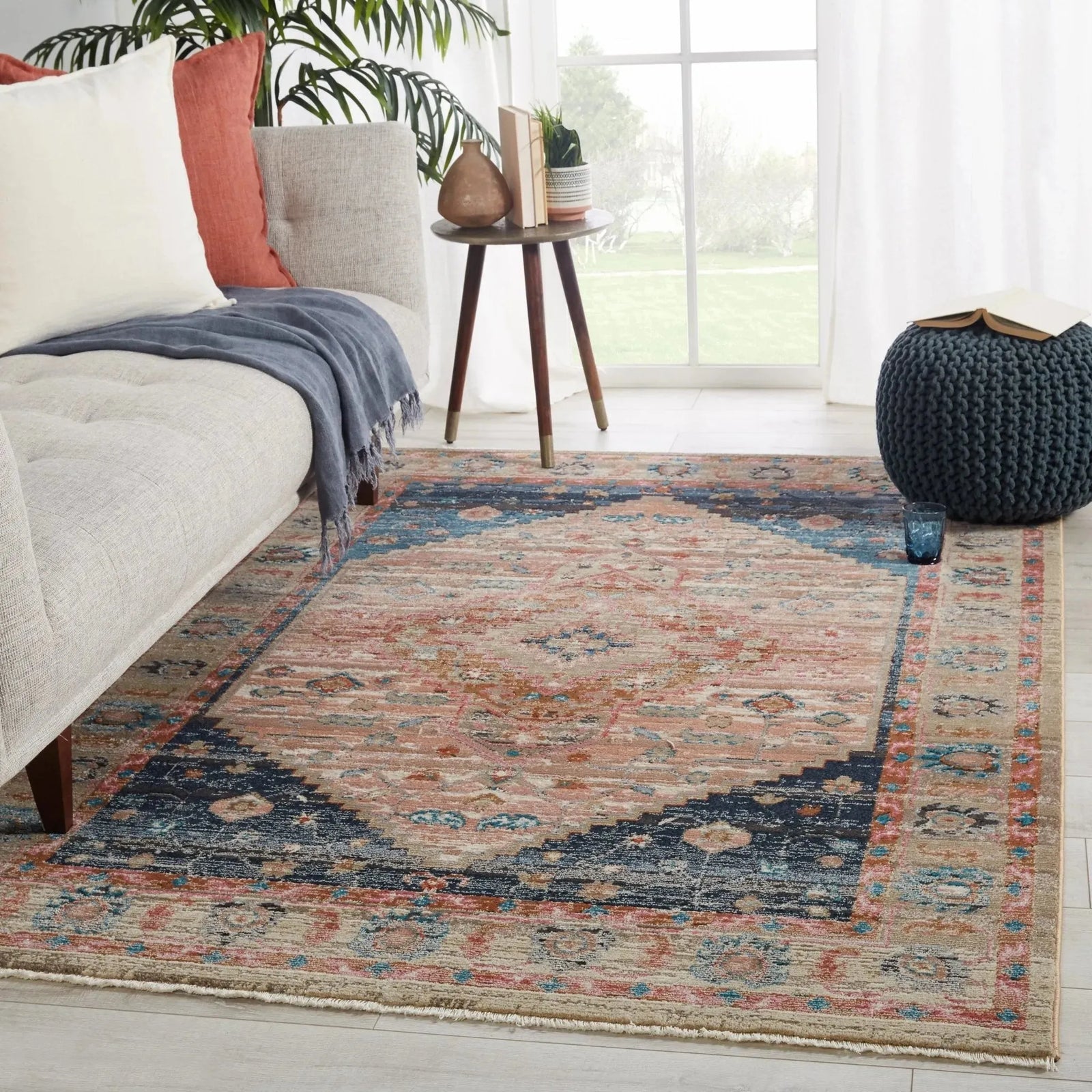 Myriad Myd08 Elizar Blush/Dark Blue Rug
