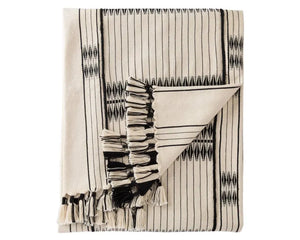 Nagaland Throw NGD04 Cream/Black Throw Blanket