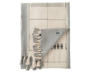 Nagaland Throw NGD05 Cream/Grey Throw Blanket