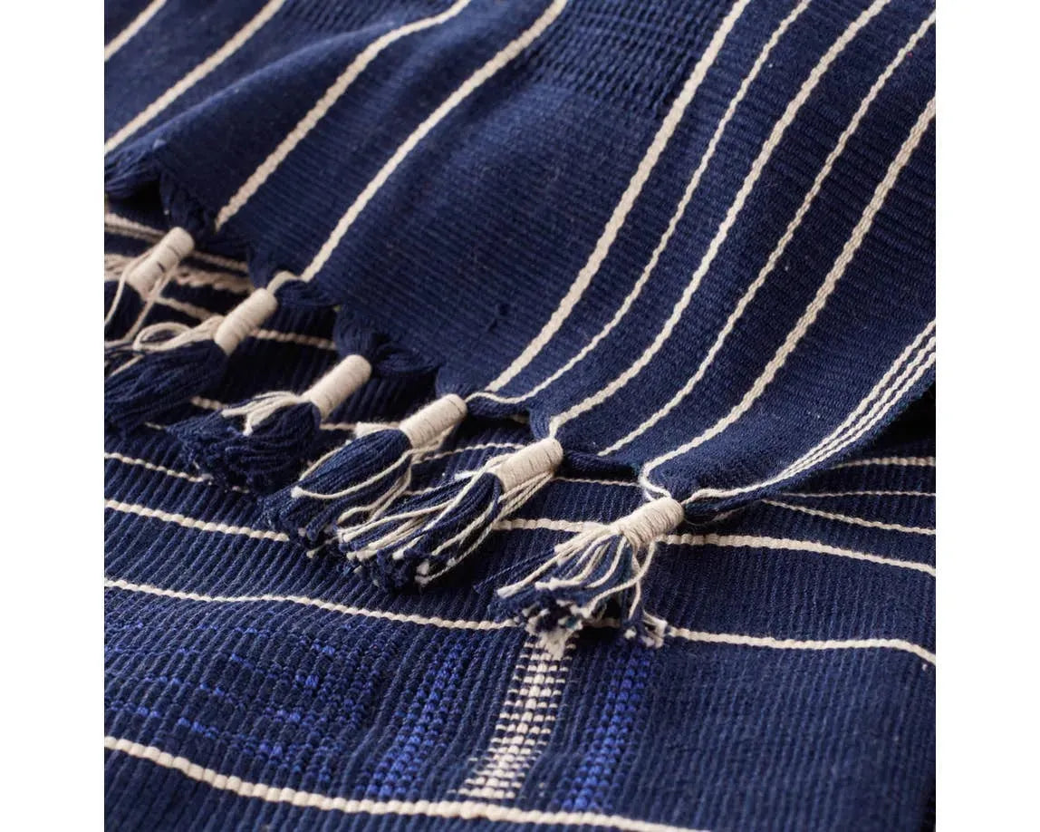 Nagaland Throw NGD06 Blue/Ivory Throw Blanket