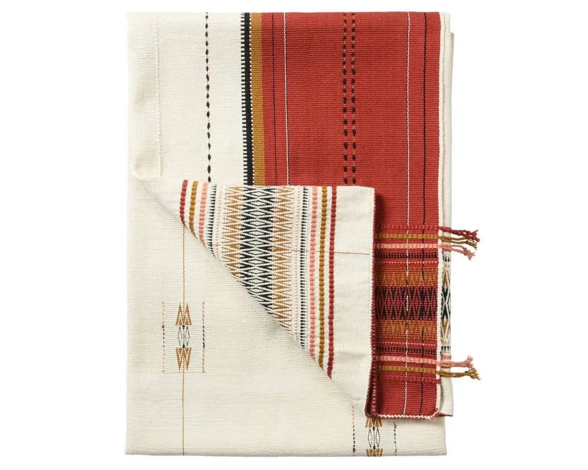 Nagaland Throw NGD09 Red/Cream Throw Blanket