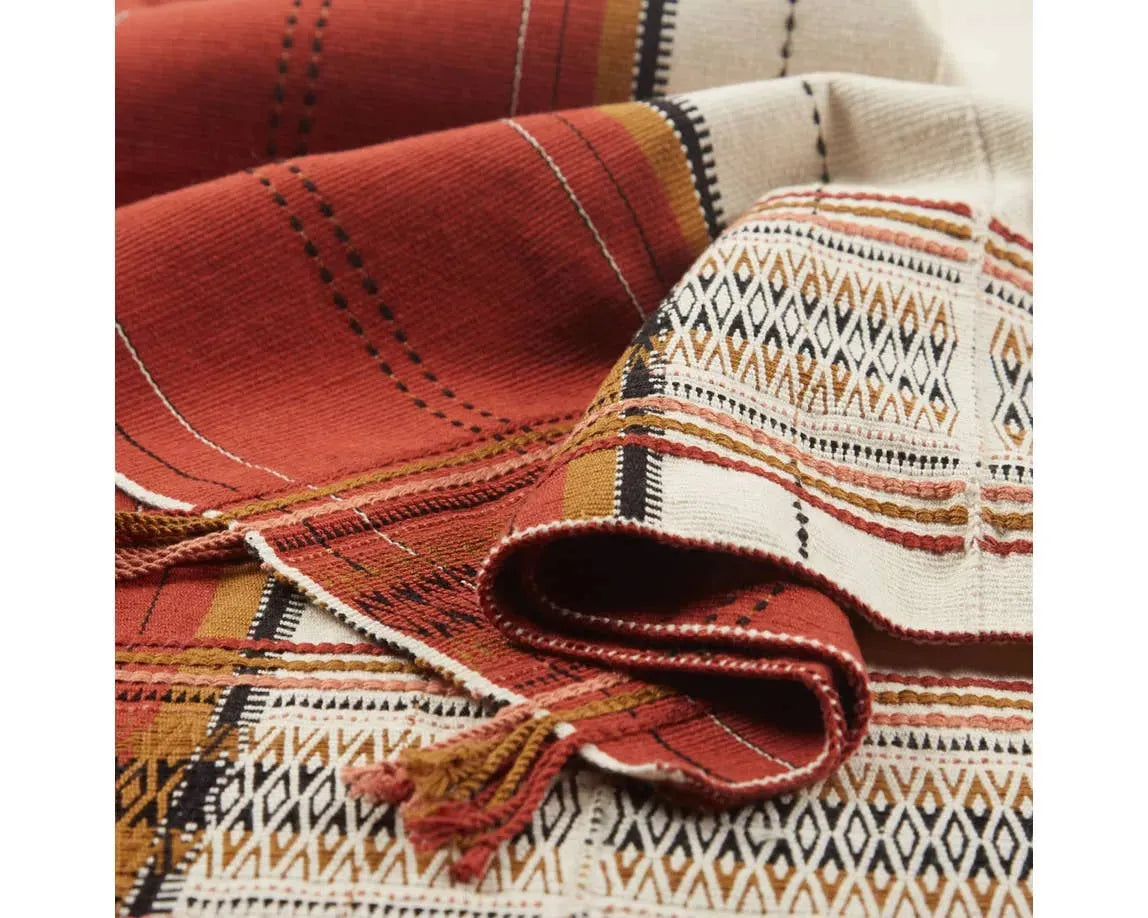 Nagaland Throw NGD09 Red/Cream Throw Blanket