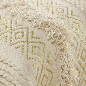 Natural and Gold Tufted Geometric LR99013 Indoor Bench