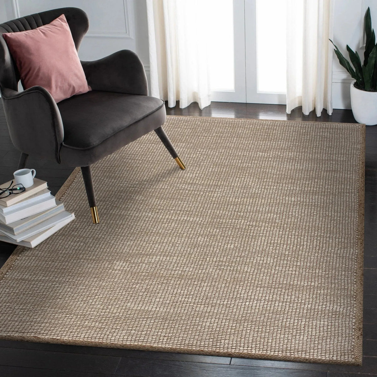 Natural Fiber Lr03385 Tan/Off-White Rug