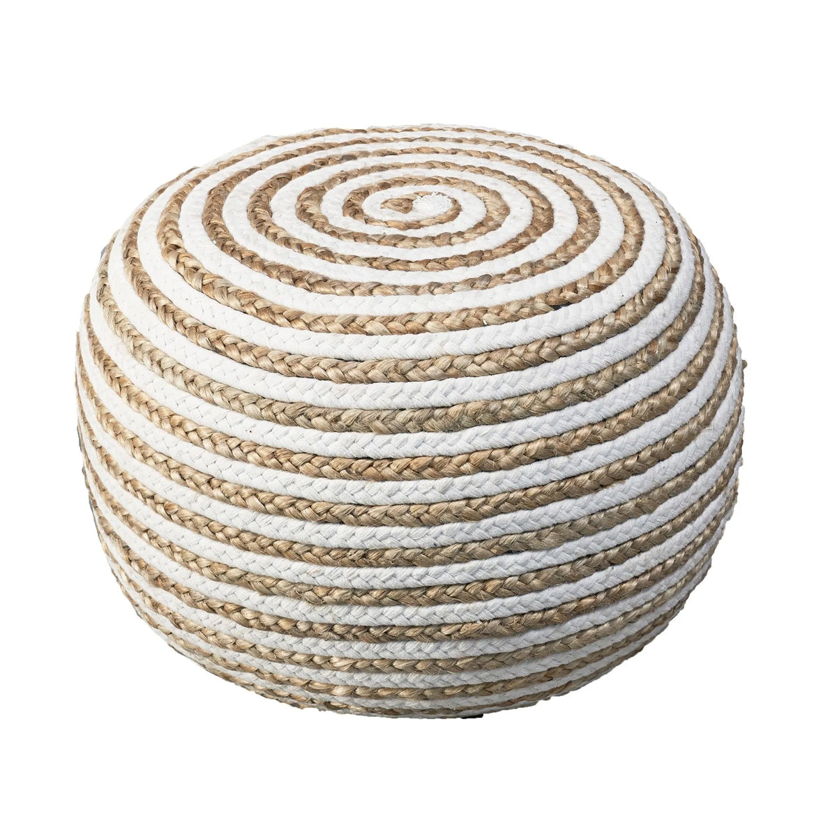 Natural Ivory Braided LR99703 Pouf