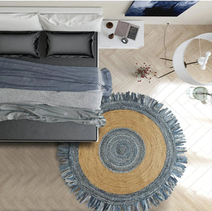 Natural Jute Lr03380 Denim Blue/Natural Rug