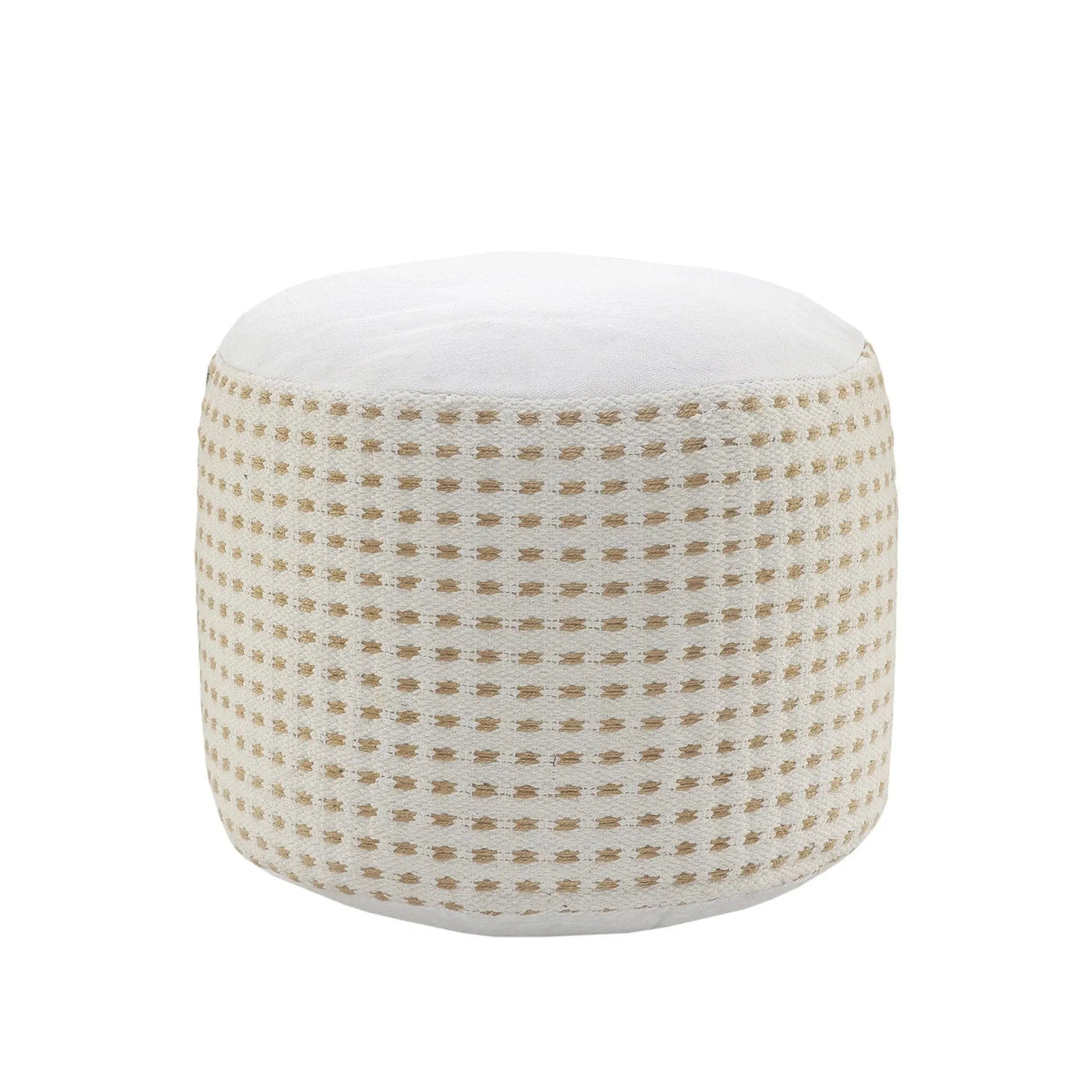 Natural Lr34029 White/Tan Pouf