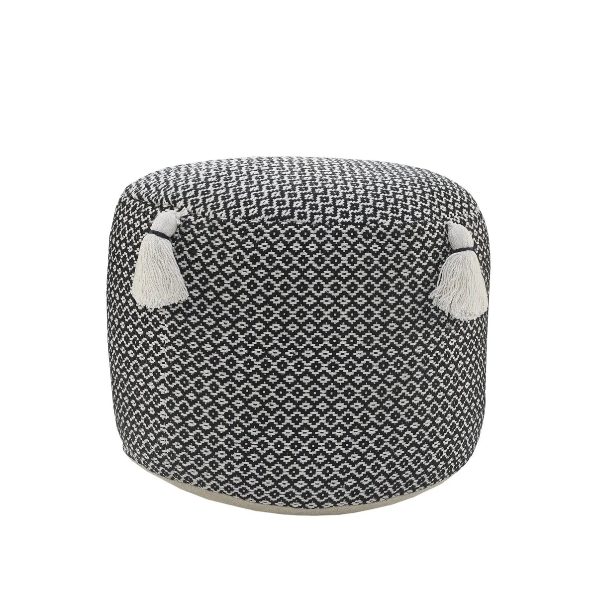Natural Lr34032 Black/White Pouf