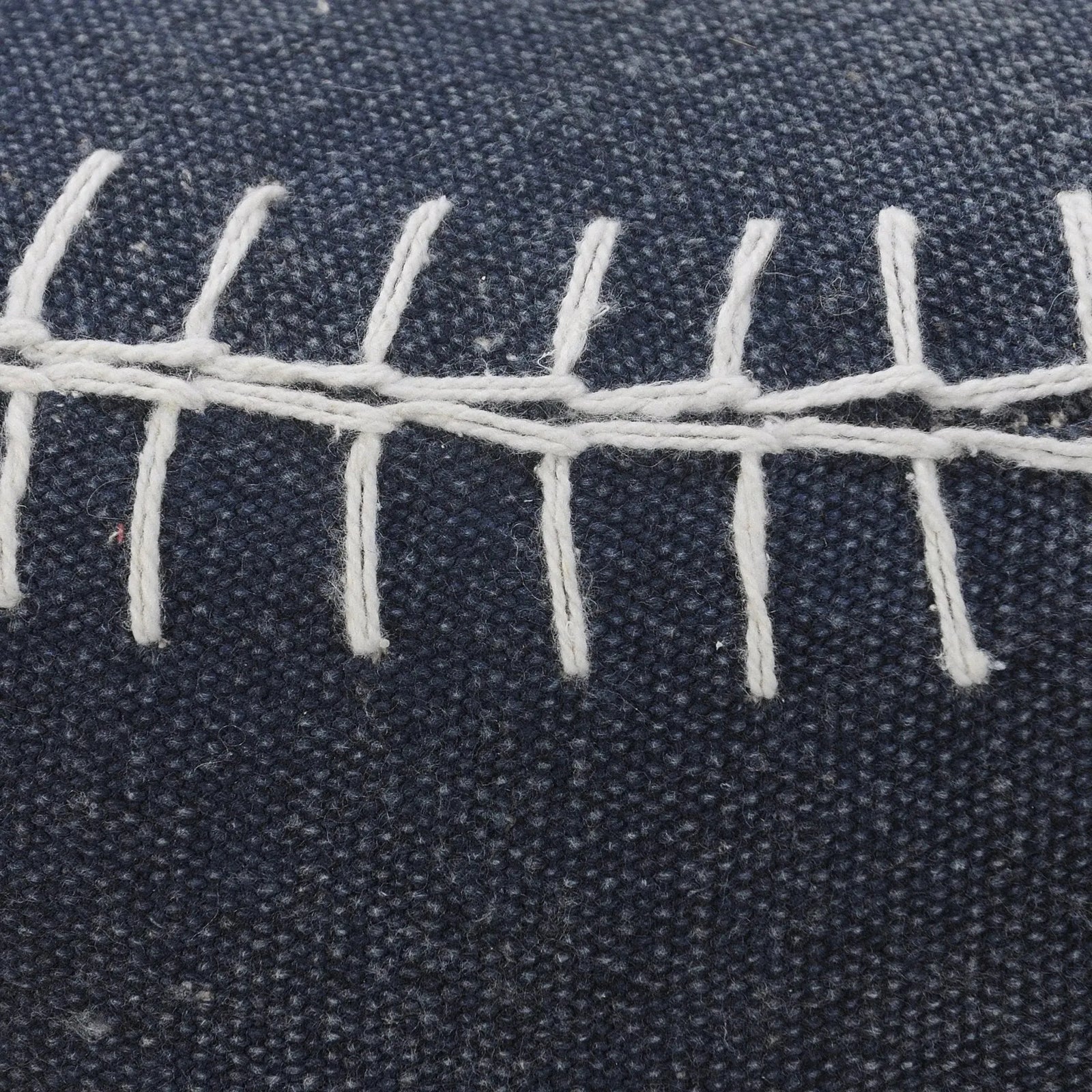 Natural Lr34034 Navy/White Pouf