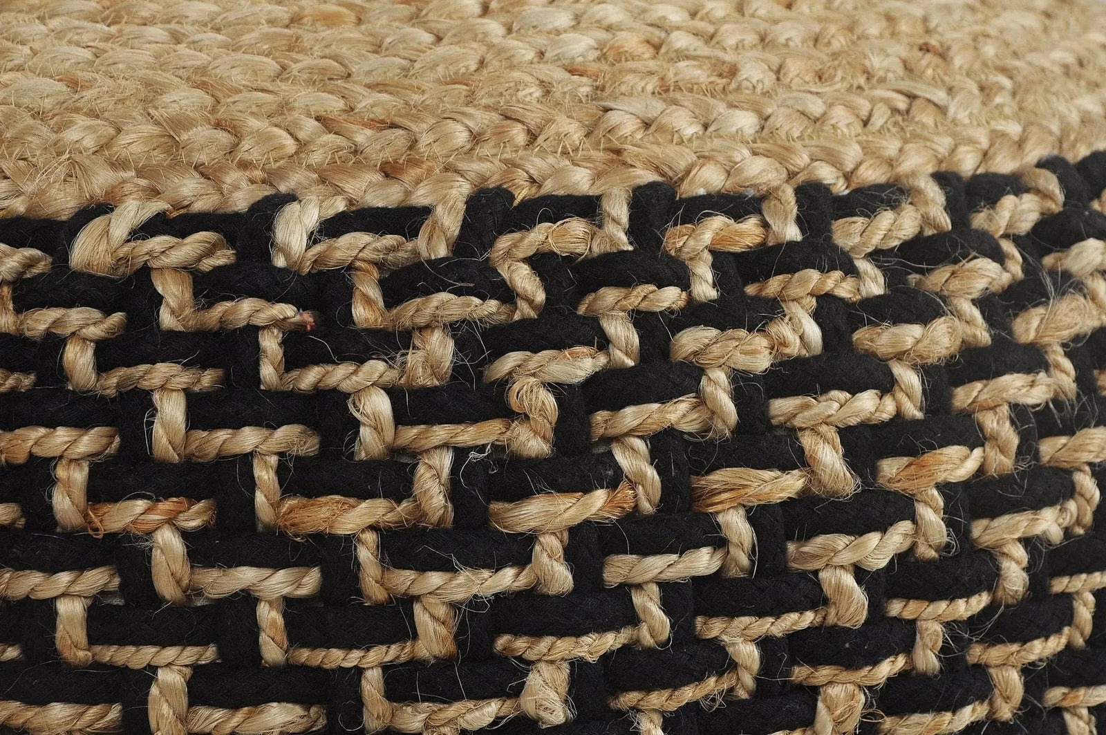 Natural Lr99761 Natural/Black Pouf