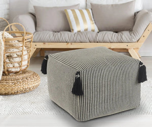 Natural Lr99763 Gray/Black  Pouf