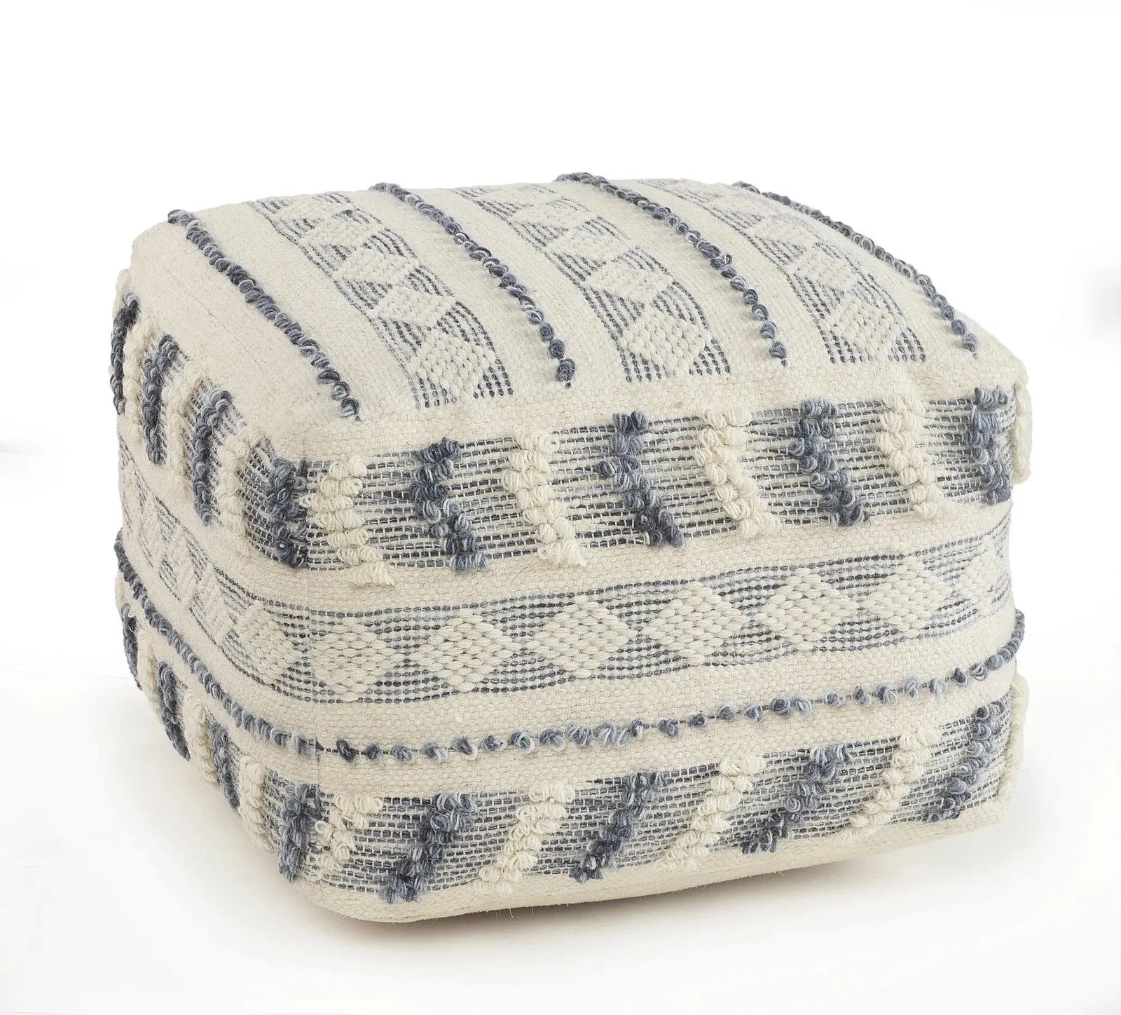 Natural Lr99764 Navy/Blue Pouf
