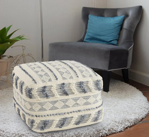 Natural Lr99764 Navy/Blue Pouf