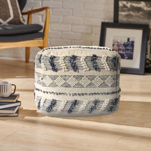 Natural Lr99764 Navy/Blue Pouf