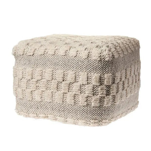 Natural Lr99765 Cream/Light Gray Pouf