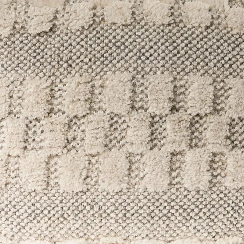 Natural Lr99765 Cream/Light Gray Pouf