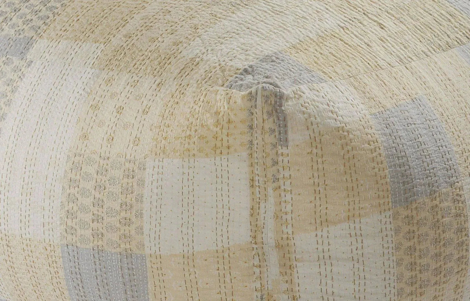 Neutral Oversized Kantha LR99727 Pouf