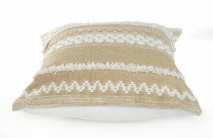 Neutral Textured Embroidered LR07454 Throw Pillow