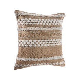 Neutral Textured Embroidered LR07454 Throw Pillow