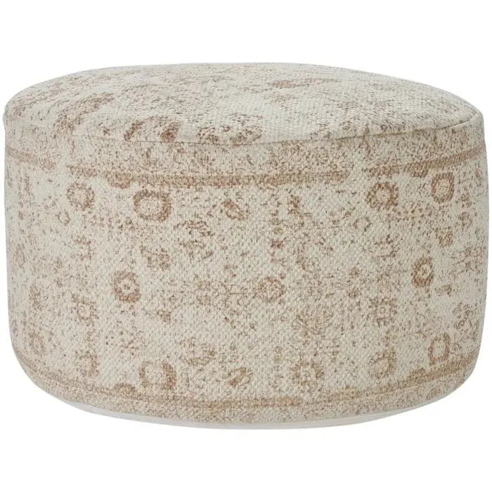 Nicole Curtis Pillow VJ019 Ivory/Beige Pouf