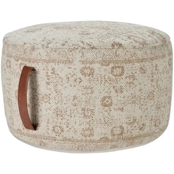 Nicole Curtis Pillow VJ019 Ivory/Beige Pouf