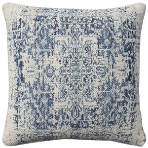 Nicole Curtis Pillow VJ020 Ivory Navy Pillow