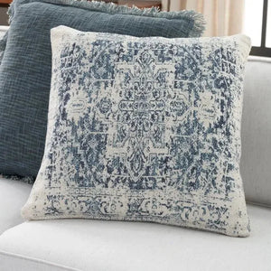 Nicole Curtis Pillow VJ020 Ivory Navy Pillow