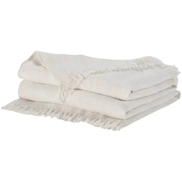 Nicole Curtis Pillow ZH127 Ivory Throw Blanket