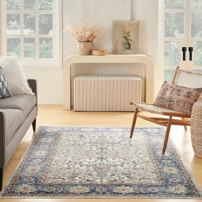 Nicole Curtis Series 4 SR402 Cream/Blue Rug