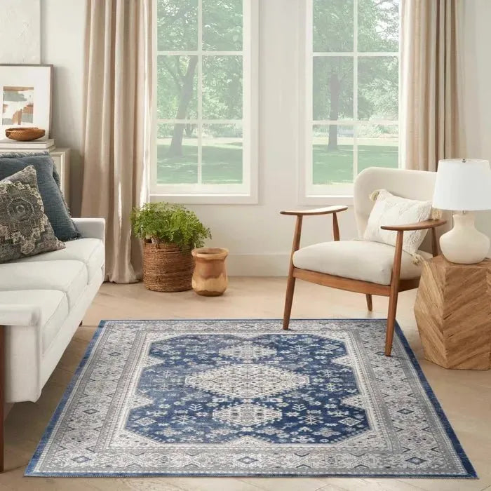Nicole Curtis Series 4 SR403 Grey/Navy Rug
