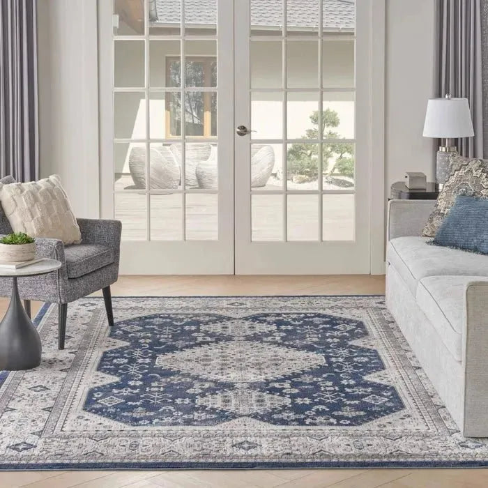 Nicole Curtis Series 4 SR403 Grey/Navy Rug