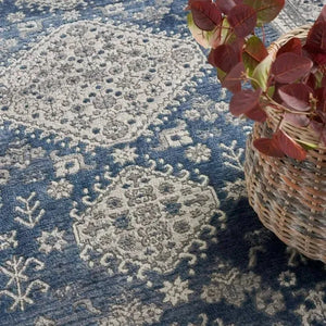 Nicole Curtis Series 4 SR403 Grey/Navy Rug